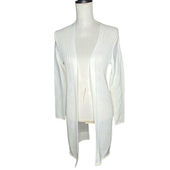 Derek Lam IO C Athleta Wm’s Sz Sm White Park Avenue Open Front Cardigan Sweater - Picture 1 of 5